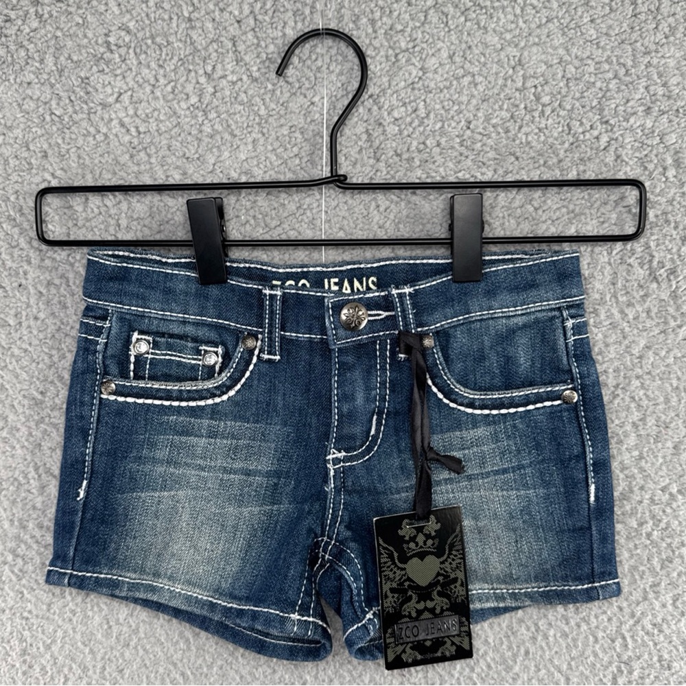 ZCO JEANS Blue Denim Shorts With Rhinestones Girls Size 5  NWT